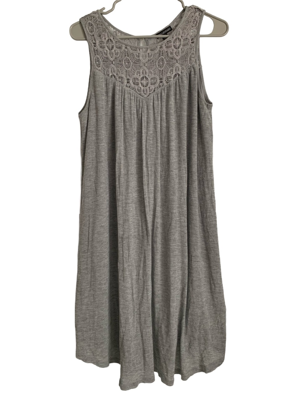 NINA LEONARD Women’s Gray Sleeveless Swing Dress